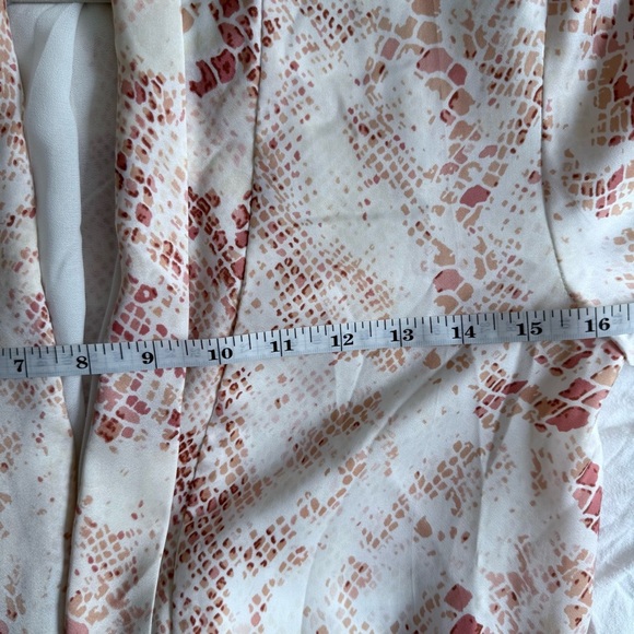 CUPCAKES & CASHMERE Orange Snakeprint Trench Open Front Cardigan XS P - Picture 3 of 11